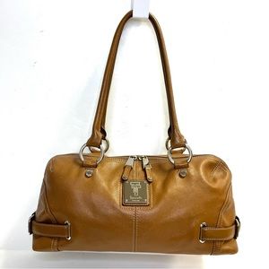 Tignanello Caramel Brown Leather Satchel Shoulder Bag